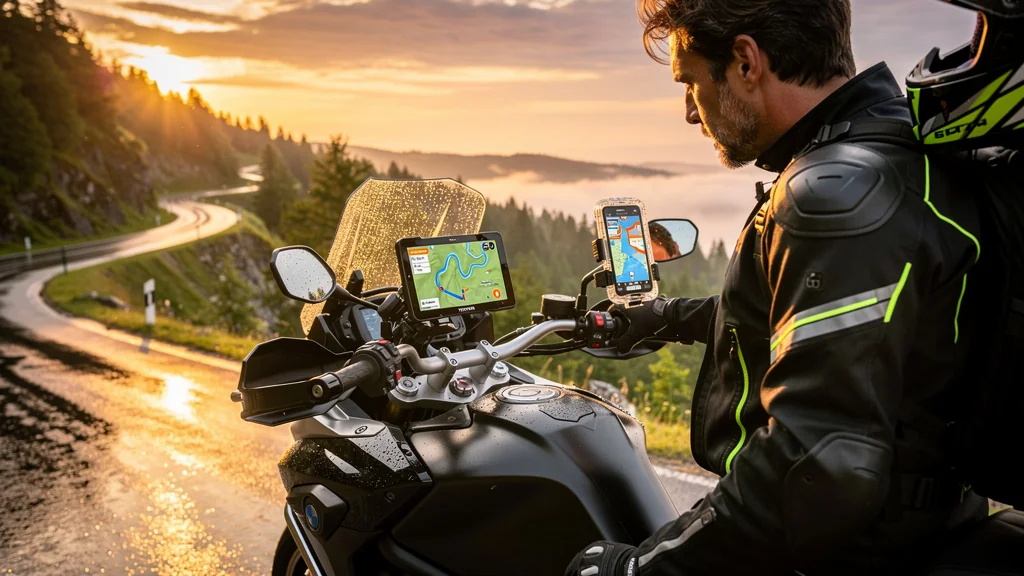 Comparatif TomTom Rider GPS et support smartphone étanche pour moto sur 1000 km de route
