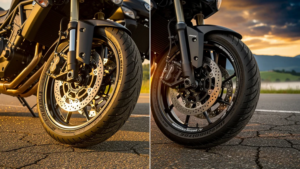 Comparaison détaillée pneus Michelin Road 6 et Dunlop RoadSmart IV sur moto moderne, choix argumenté