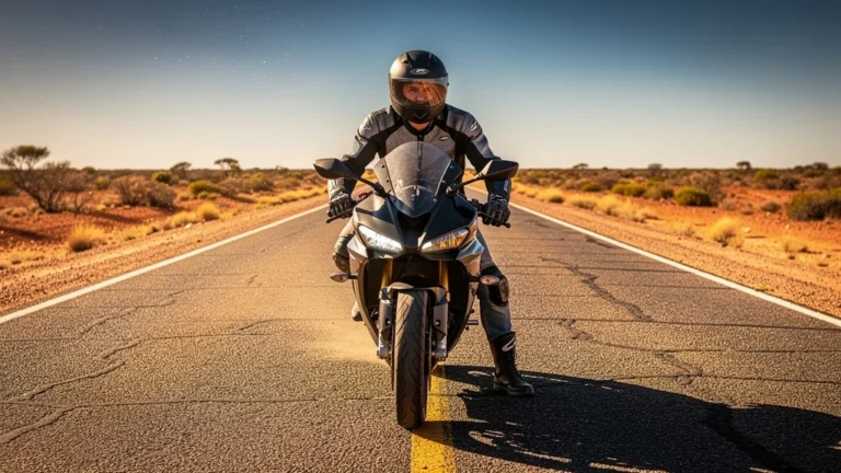Motard roulant 200 km à 35°C sous un soleil intense avec équipement moto adapté