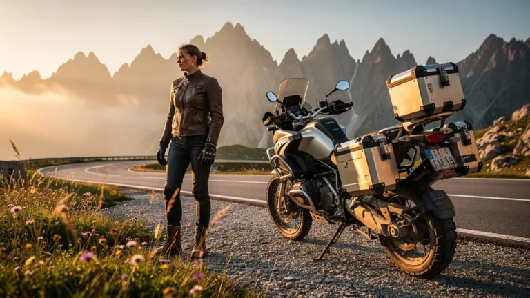 Valises latérales et top-case sur moto d'aventure pour voyage, retour honnête après stress